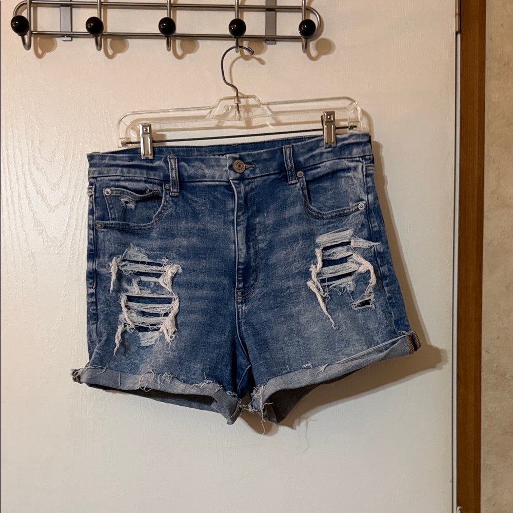 American Eagle Outfitters Ripped Blue Jean Shorts